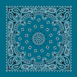 Cm Western Paisley Bandana, Imported, 22X22, 1 Piece, Turquoise
