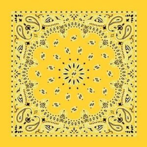 Cm Western Paisley Bandana, Imported, 22X22, 600Pcs/Case, Lemon