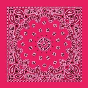 Cm Western Paisley Bandana, Imported, 22X22, 600Pcs/Case, Hot Pink