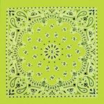 600pcs/Case, CM Western Paisley Bandanas in Bulk Imported 100% cotton, NEON Green, 22" x 22"