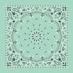600pcs/Case, Western Paisley Bandana - Made in USA 100% Cotton, Mint Green, 22" x 22"