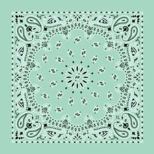 Western Paisley Bandana - Made In Usa , 22X22, 600Pcs/Case, Mint Green