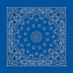 1 piece, CM Western Paisley Bandanas in Bulk Imported 100% cotton, Royal Blue, 22" x 22"