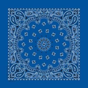 Cm Western Paisley Bandana, Imported, 22X22, 1 Piece, Royal Blue