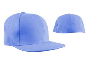Flat Brim Baseball Cap Medium, 12 pieces, Light Blue
