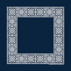 Open Center - Square Paisley Bandana Usa Made , 22X22, 1 Piece, Navy Blue