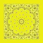 12 pieces, CM Western Paisley Bandanas in Bulk Imported 100% cotton, NEON Yellow, 22" x 22"