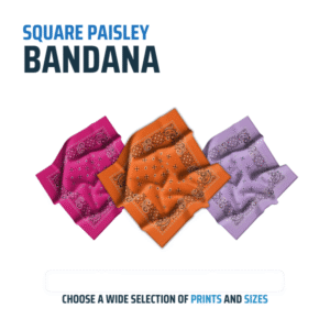 Square Paisley Bandana Imported 100% Cotton