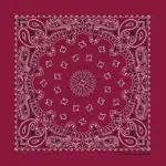 Western Paisley Bandana - Made In Usa , 22X22, 12 Pieces, Burgundy / Wine