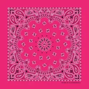 Western Paisley Bandana - Made In Usa , 22X22, 600Pcs/Case, Hot Pink