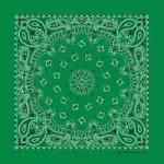 600pcs/Case, Western Paisley Bandana - Made in USA 100% Cotton, Kelly Green, 22" x 22"