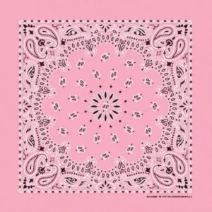 Western Paisley Bandana - Made In Usa , 22X22, 12 Pieces, Light Pink