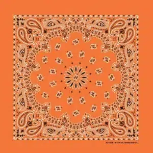 Western Paisley Bandana - Made In Usa , 22X22, 600Pcs/Case, Orange