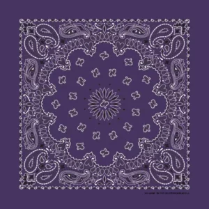 Western Paisley Bandana - Made In Usa , 22X22, 1 Piece, Grape / Purple / Plum