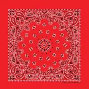 Western Paisley Bandana - Made In Usa , 22X22, 1 Piece, Red