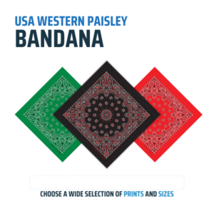 Western Paisley Bandana - Made in USA 100% Cotton