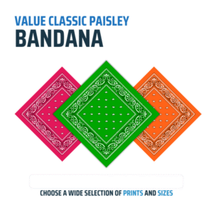 Value Classic Paisley Bandana Imported 100% Cotton