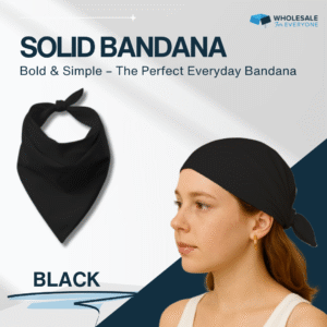 Black Solid Bandana