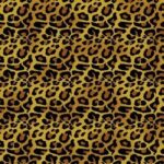 A repeating pattern of leopard spots featuring dark brown spots on a lighter golden background creating a wild animal print commonly used in fashion and decor.