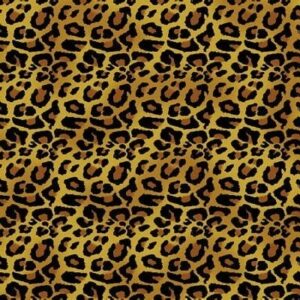 A repeating pattern of leopard spots featuring dark brown spots on a lighter golden background creating a wild animal print commonly used in fashion and decor.